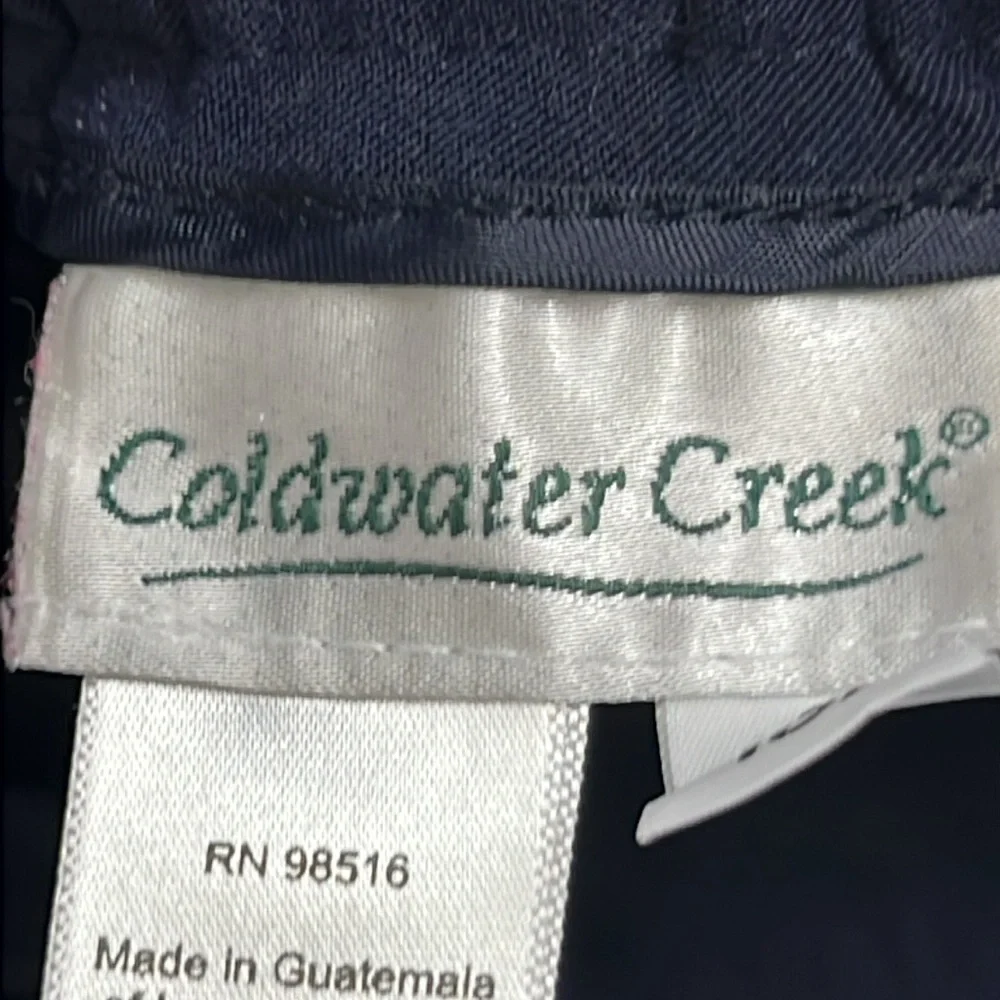 🌞 Coldwater Creek Navy blue lined maxi skirt zips button belt loops 10P